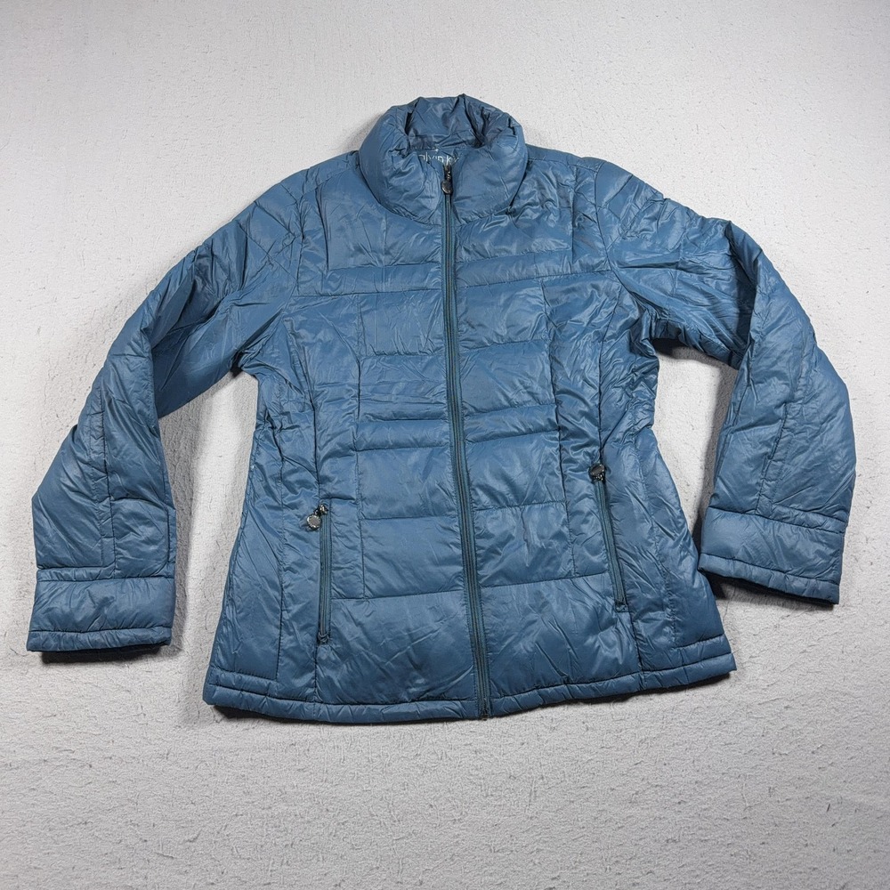 Calvin Klein Jacket Womens Medium Blue Packable Lightweight‎ Down Puffer Quilted